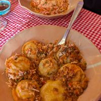 Sorrentinos with bolognese sauce at Lo del Manu in El Chalten