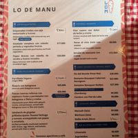 Menu at Lo del Manu in El Chalten