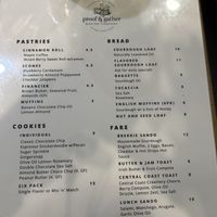 Menu   at Proof & Gather Baking Company in San Luis Obispo