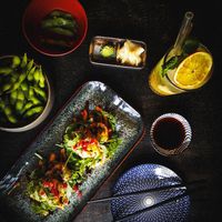 Edamame + Amazon Roll at Kaizen in Cologne