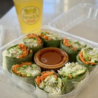 Spring Rolls with Mango Greentini  at Health Nut in Manhattan Beach