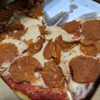 NY style pepperoni and artichoke pizza at Kitchen 17 in Chicago