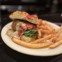 Vegan chicken Parm on focaccia bread 😋  at Kitchen 17 in Chicago