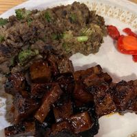 Lentil&broccoli mash with seitan  at Caffe at Amy's in Buffalo