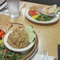 Hummus and eggplant dip at Caffe at Amy's in Buffalo