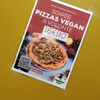 Special vegan dinner every month at La Pizza de Nico in Paris