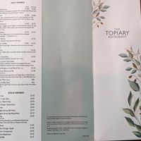 Menu 1 of 2 at The Topiary Restaurant in Carlisle