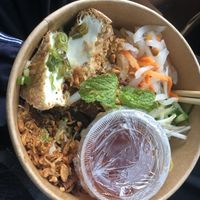 Vermicelli with grilled soy rib and vegan fish sauce /bun thit nuong  at Sen Saigon in New York City