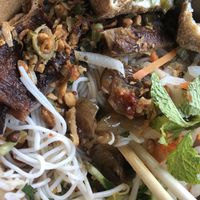 Vermicelli with grilled soy rib and vegan fish sauce /bun thit nuong  at Sen Saigon in New York City