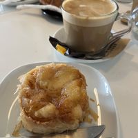Vegan apple baklava with an oat milk lattee  at Mill Mediterranean Coffee Spot in Cambridge