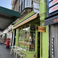 Outside the shop  at Mill Mediterranean Coffee Spot in Cambridge