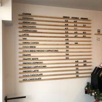 The coffee menu at Motherfathers in Sofia