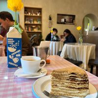“Honey” cake. at Plantastic Kitchen in Tbilisi