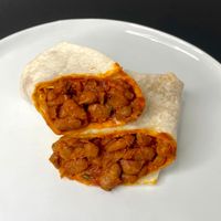 “Taco Belltown” burrito (plated at home) at Bang Bang Cafe in Seattle