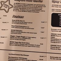 Menu at MUMS Great Comfort Food in Edinburgh