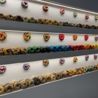 Bagel ornamental wall   at Liberty Bagels - Wall Street in New York City