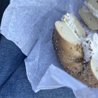 Toasted everything with tofu plain  at Liberty Bagels - Wall Street in New York City