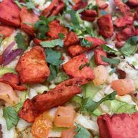 Vegan pizzaa  at Fusion Curry Pizza in Portland