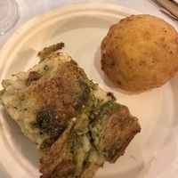 Lasagna and arancini   at Ko.bo Vegan in Milan