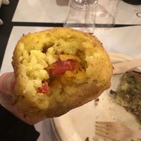 Inside of arancini   at Ko.bo Vegan in Milan