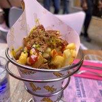 Salchipapas   at New Freedom Cakes Cafe in Madrid