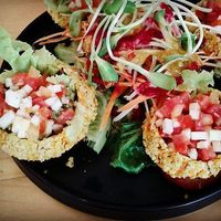 Mexican taco cups at Rasayana Raw Food Cafe in Bangkok