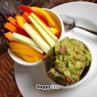 Fresh Guacamole with colourful vegetable sticks :) at Rasayana Raw Food Cafe in Bangkok