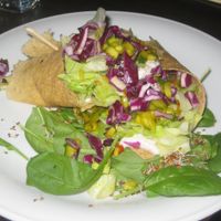 Coconut tortilla at Secret of Raw in Prague