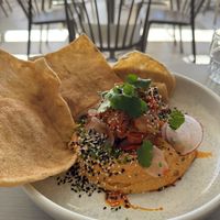 Hommus with kimchi  at Bistro C in Noosa Heads