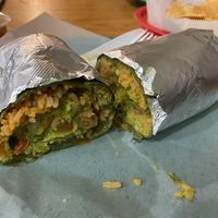Vegetarian Burrito made vegan at Taqueria Vallarta in Santa Cruz