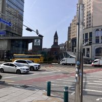 It’s in there behind that steeple, upstairs.  at Dugong in Incheon