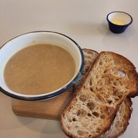 Candied walnut soup (very nice) at Karibu Coffee in Hillsborough