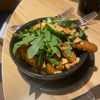 Crispy chilli plant strips at The Clock House Bistro in Ballymena