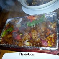 stir fried vegan beef with black pepper and onions at iVegan in Shanghai