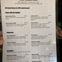 Menu   at Mad Rabbit Cafe in Madison