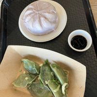 Vegan dumplings and taro bun   at AKL - Po Po Dumplings in Auckland