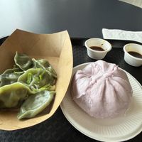 Vegan dumplings and taro bun  at AKL - Po Po Dumplings in Auckland