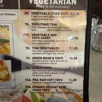 Vegetarian Menu  at Phuket Thai Restaurant in Redondo Beach