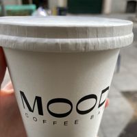 Large coffee at Mood Coffee Bar in Madrid