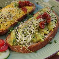Avocado and hummus bread at Tranquilo in Brno