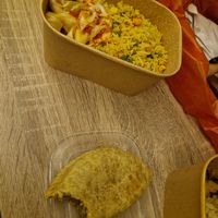 Fried Rice and a Vegan Meat Pocket at VeggieVictory in Lagos