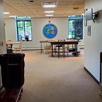 Entering from the security desk/main entrance at ZoJu in Hartford