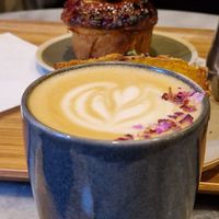 Café latté vegan at Bloom Café in Lille