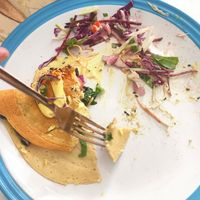 Savoury panckaes at Dragonfruit Café in Whangarei