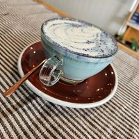 Butterfly pea Ginger Latte at Dragonfruit Café in Whangarei