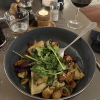 Vegane Maultaschen mit Pilzen und Rucola   at Dragseth's Gasthof in Husum
