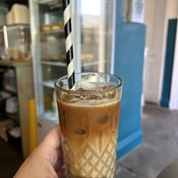 Iced latte with oat milk   at Roast & Toast Cafe in Sowerby Bridge