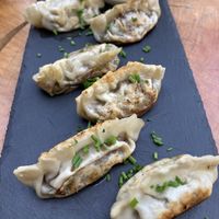 Vegan gyozas  at Ventisca Cerveceria Patagonica in Ohiggins
