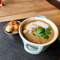 Lentil soup at Ventisca Cerveceria Patagonica in Ohiggins