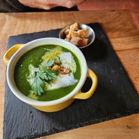 Vegetable soup  at Ventisca Cerveceria Patagonica in Ohiggins